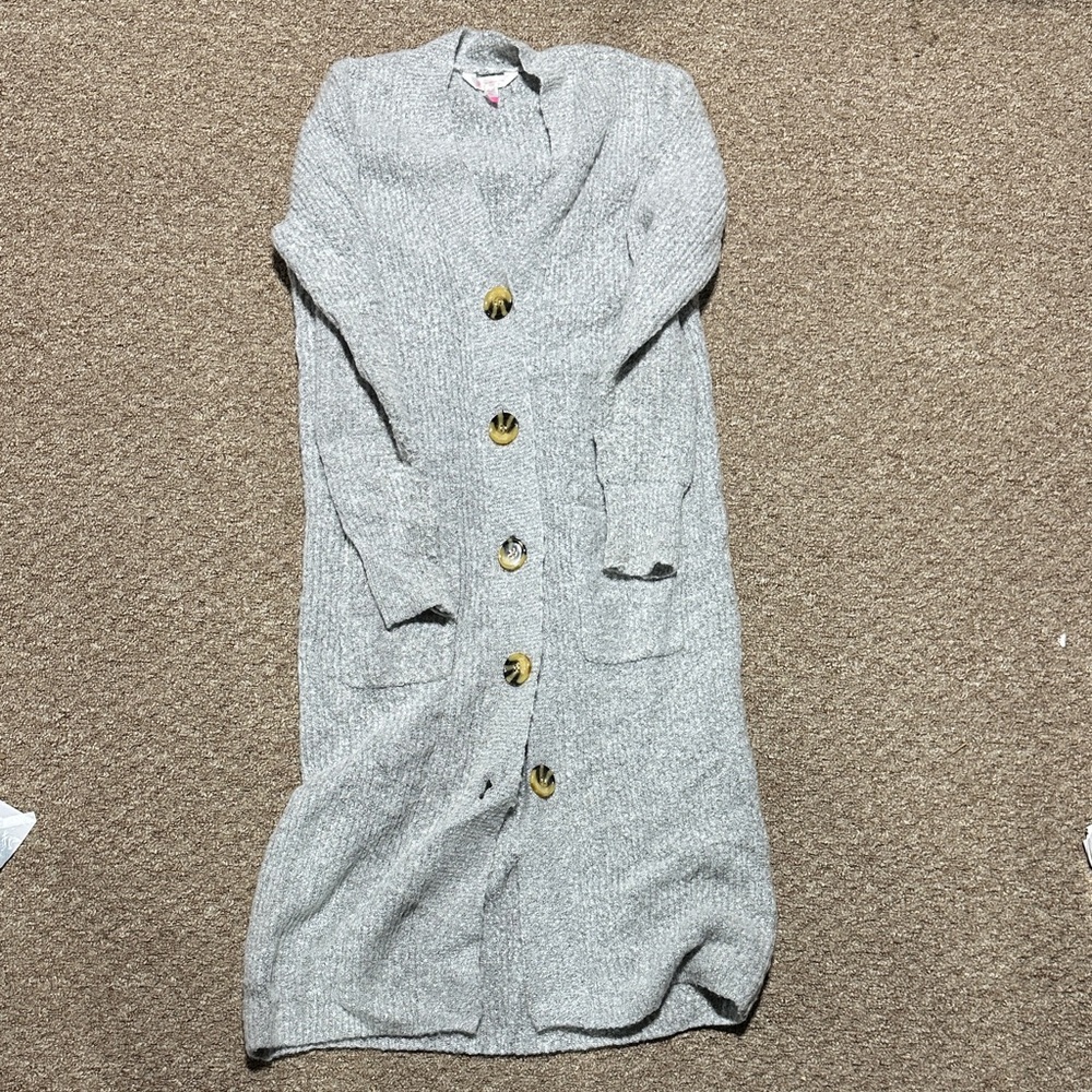 No Boundaries Heather Gray Knit Cardigan